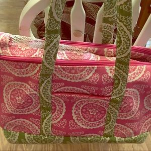 Cute! Dog carrier purse pink and green